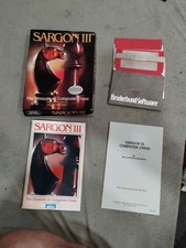 Sargon III Atari 5.25” Floppy CIB 3 Disk Set Hayden Software 1985 Chess picture