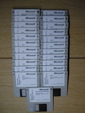 **SUPER RARE** Vintage 1993 MS Windows NT v3.1 Disks 1-22 + CD-ROM Setup disk picture