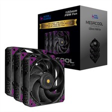 Super Flower MEGACOOL 12CM PWM FAN 3pcs SF-PF121-BK_3P 4-Pin PWM Triple-Pack picture