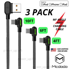 Mcdodo 90 Degree Right Angle Braided USB Charger Charging Cable For iPhone 13 12 picture