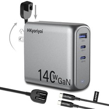 140W GaN+ USB C Charger 100W Laptop Fast Charger PD3.1 PPS 3-Port USB C Wall ... picture