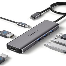 GRAY - LEMORELE USB C TO DUAL HDMI ADAPTER TC73 PLUS picture