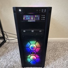 Corsair Tower Gaming Desktop RGB Lighting, DVD Drive, USB, DVI, VGA, Black picture