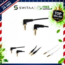 StarTech 6ft Slim 3.5mm Audio Cable Right Angle Male to Male AUX Cord picture