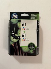 HP 61 Tri-Color Ink Cartridge CZ074FN 2 x CH562WN OEM  Expired November 2017 picture