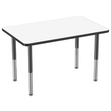 Dry Erase Table 30 x 48 Rectangle Mobile Legs Whiteboard Black FDP picture