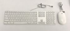 Genuine Apple Magic Keyboard A1243 Aluminum USB Wired + Apple Mighty Mouse A1152 picture