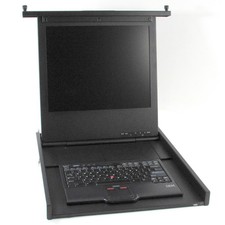 IBM 39M2965 1U Flat Panel Console Kit PS2 Keyboard and TrackPoint Mouse KVM USED picture