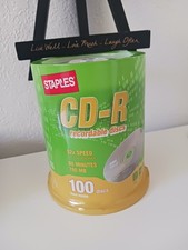 New Staples CD-R 100 Pack Blank Recordable Discs 700MB 80 Min 52x Speed Spindle picture