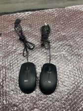 Lot of 2 Dell MS111-L 09RRC7 Optical Black USB 3-Button Mouse - Black picture