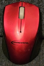 Innovera 62204 Mini Wireless Optical Mouse, 2.4GHz, 30ft Range, Red/Black Works picture