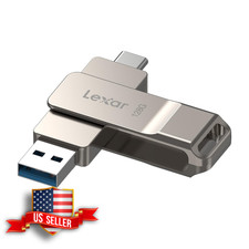 Lexar 128GB Dual USB-C Flash Drive Champagne Silver picture