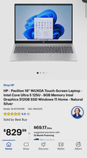 HP -pavillion 16in Touchscreen Core Ultra 5 125U 8GB 512GB SSD Win 11 picture