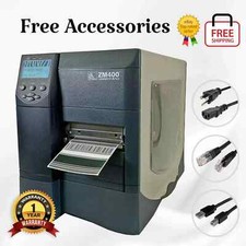 BUNDLE Zebra ZM400 Thermal Transfer Label Printer USB LAN Serial 1 YR WARRANTY picture