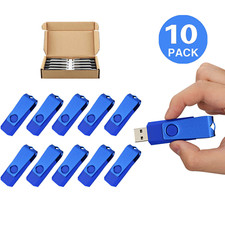 10 Pack Bulk Flash Drives USB 2.0 Metal Flash Memory Sticks Swivel Thumb Drives picture