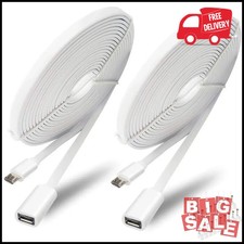 SIOCEN 2 Pack 13FT Micro USB Extension Cable for Zmodo,Male to Female White picture