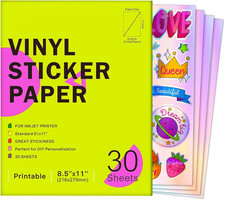30 Sheets Printable Holographic Vinyl Sticker Paper for Inkjet picture
