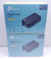 Lot Of 2 NEW TP Link Gigabit PoE+ Injector TL-POE160S Black #99 picture
