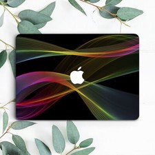 Rainbow Rays Lines Dark Hard Case For Macbook Pro 13 14 15 16 Air 13 picture
