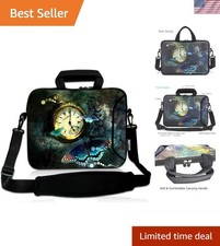 Elegant 17.3 Inch Laptop Shoulder Bag in Clock & Butterfly Design - Waterproo... picture