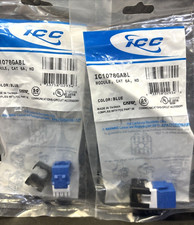 2- ICC IC1078GABL Cat6A High Density Module, Blue, Sealed Packs, Free US Ship picture