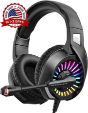 Auriculares Para Juegos Gaming Con Luz LED RGB, Micrófono Con Cancelación De Rui picture