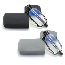 sevenplus 2 Pack Reading Glasses Blue Light Blocking, Anti UV Glare, Foldable... picture