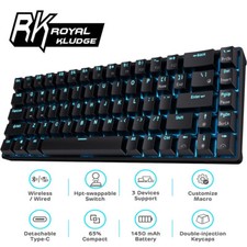 Royal Kludge RK68 Black Wireless Swappable Keyboard Red Switch USB22_KRI picture