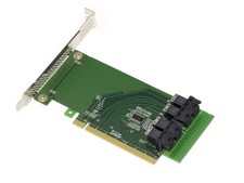 KALEA-INFORMATIQUE PCIe 16x Riser Card For 4 U.2 NVMe SSD Or 4 4X Ports SFF8643 picture