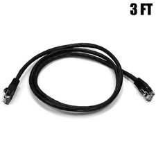 3FT Cat6 RJ45 Ethernet LAN Network UTP Patch Cable Copper Wire Gold 550MHz Black picture