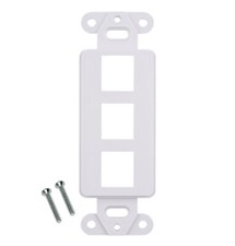 3-Port Wall Plate Keystone Jack Snap-In Insert for RCA/F-Type/RJ45/HDMI Bulk LOT picture