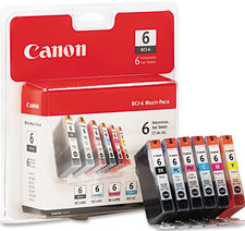 New Genuine Canon BCI-6 Black Color 6PK Ink Cartridges BJC8200 picture