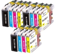 12PK XL Replacement Ink Set fits Brother LC203 MFC-J680DW MFC-J880DW MFC-J885DW picture