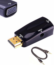HDMI to VGA Adapter Converter with 3.5Mm Audio Jack Cable 50Cm VGA Female picture