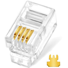 NECABLES 20Pack Telephone Modular Plug RJ9/RJ10/RJ22 4P4C Connector picture