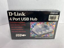 D-Link 4-Port USB Hub DSB-H4 Clear Transparent Retro - New NOS Sealed picture