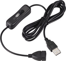 MECCANIXITY USB Cable with On/Off Switch, USB Male to Female Extension Cord 2M B picture