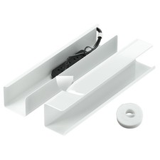 2 Pack No-Screw Cable Management Under Desk, Self-Adhesive Cord Large, white+ picture