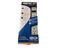 TRIPP LITE TLP606 Surge Protector Strip,6 Outlet Gray 1 LED (Green) 6Ft Cord picture