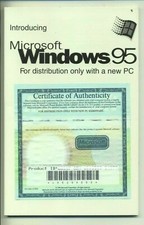 GENUINE VINTAGE INTRODUCING WINDOWS 95 MANUAL w/PRODUCT ID KEY & COA  - NO CD  picture