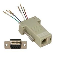 DB9 9-Pin Serial RS232 Female to RJ12/RJ11 Phone Line Jack 6P6C Modular Adapter picture