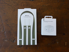 NIB Genuine Green Apple Crossbody Strap + 40w Dynamic Power Adapter SEALED Auth. picture