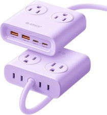 ORICO Power Brick, 25W Power Strip, 8 in 1 Extension Cord 4 AC +2 USB-A +2 USB-C picture
