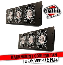 Rackmount Cooling Fan (2 Pack Bundle) | 3U Triple Recording Studio Exhaust Fans picture
