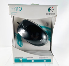 Logitech M110 Full Size Black Wired Mouse Plug-and-Play USB - Brand New Sealed picture