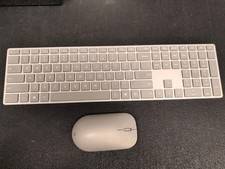 Microsoft Surface Keyboard & Mouse- Gray Bluetooth Nice Condition picture