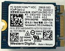 WD NVMe SN520 256GB M.2 SATA PCIe SSD Solid State Dell NGP80 SDAPTUW-256G-1012 picture
