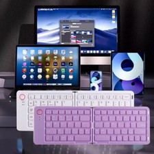 Slim Wireless Bluetooth Keyboard Foldable for iPhone iPad iOS Android Tablet picture
