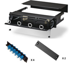 Fiber Optic Rack Mount 2RU LCUPC 48 Port SMF FDP - Fiber Optic Panel Rack Mount picture