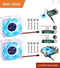 40x40mm Blue Brushless Cooling Fans for Raspberry Pi - 2-Pack Quiet Performance picture